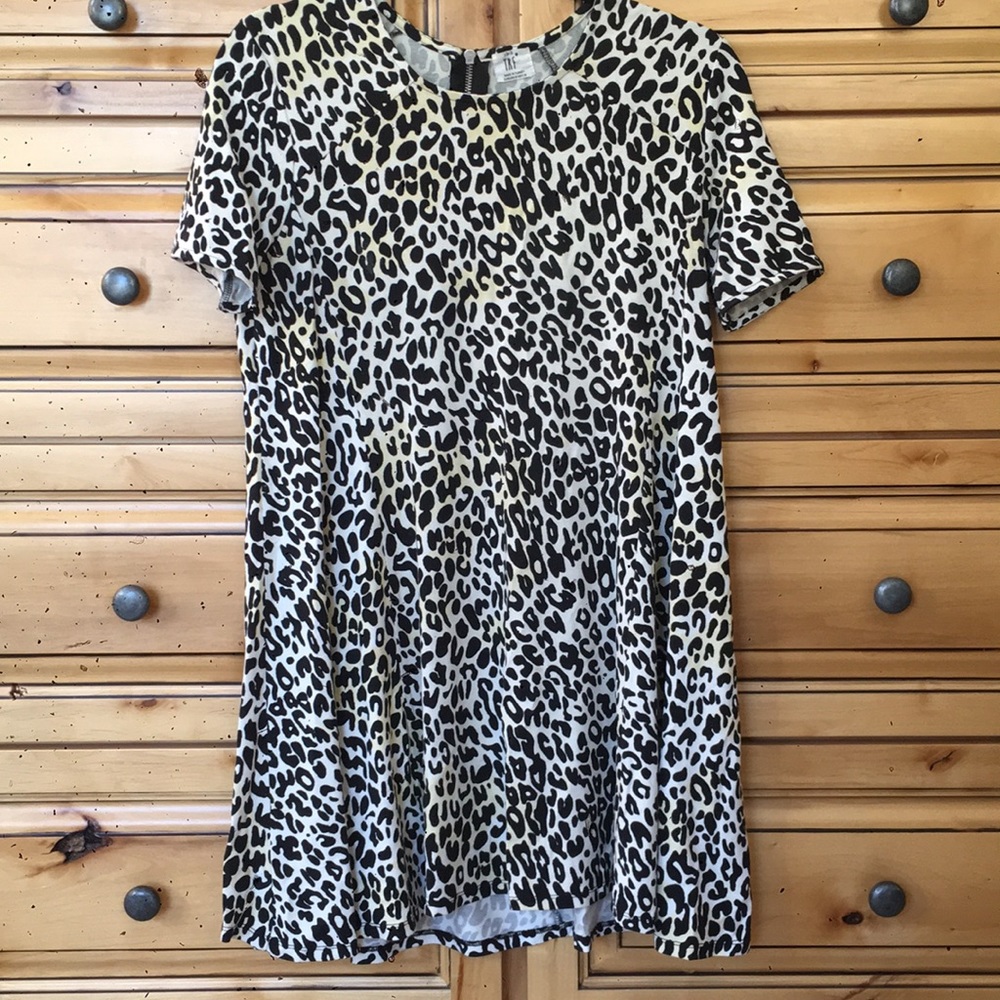 ZARA mini short sleeve cheetah print dress